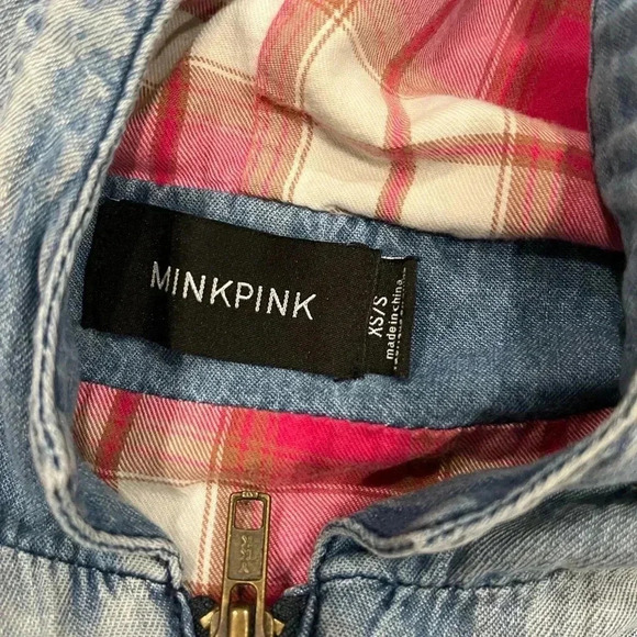 [XS/S] Revolve  Minkpink Hay Seed Anarok in Blue Denim - Picture 7 of 8